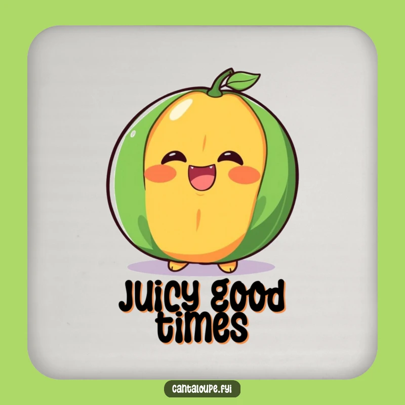 Funny Cantaloupe Laugh Coaster Set - Giggling Fruit Drink Protection, Hilarious Gift