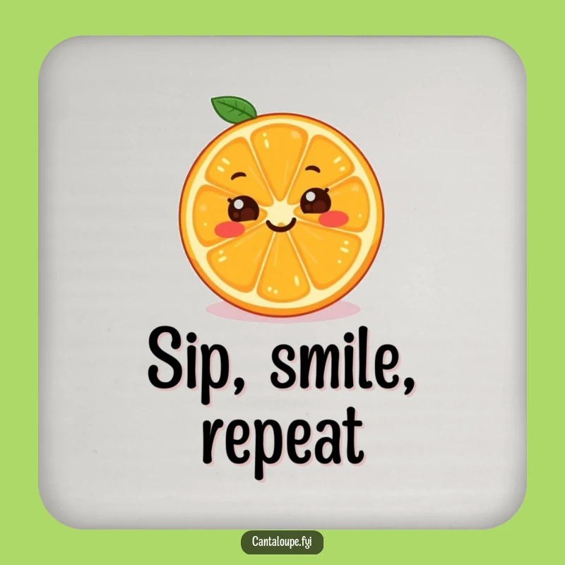Funny Orange Slice Coaster Set: Cheerful Citrus Drink Mats, Great Funny Gift