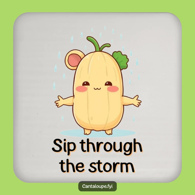 Funny Cantaloupe Rain Shower Coaster: Add Gentle Charm to Your Drinks
