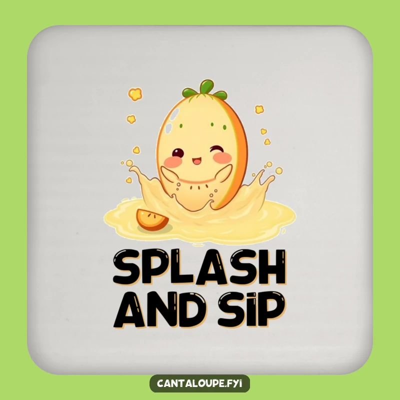 Funny Juicy Splash Coaster - Cantaloupe Character Summer Table Gift