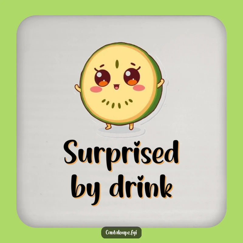 Funny Bounce Coaster: Cantaloupe Surprise, Fruity Drink Protector Gift