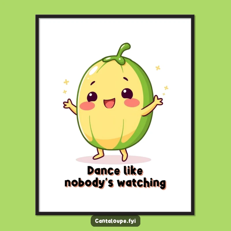 Funny Sugar Dance Cantaloupe Poster: Sweet Moves for Your Walls - A Funky Funny Gift