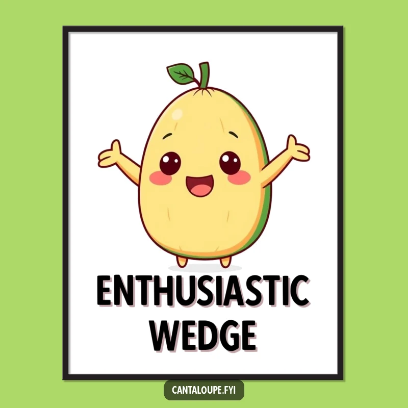 Funny Cantaloupe Cheer Poster - Decorate with Enthusiastic Fruit Art