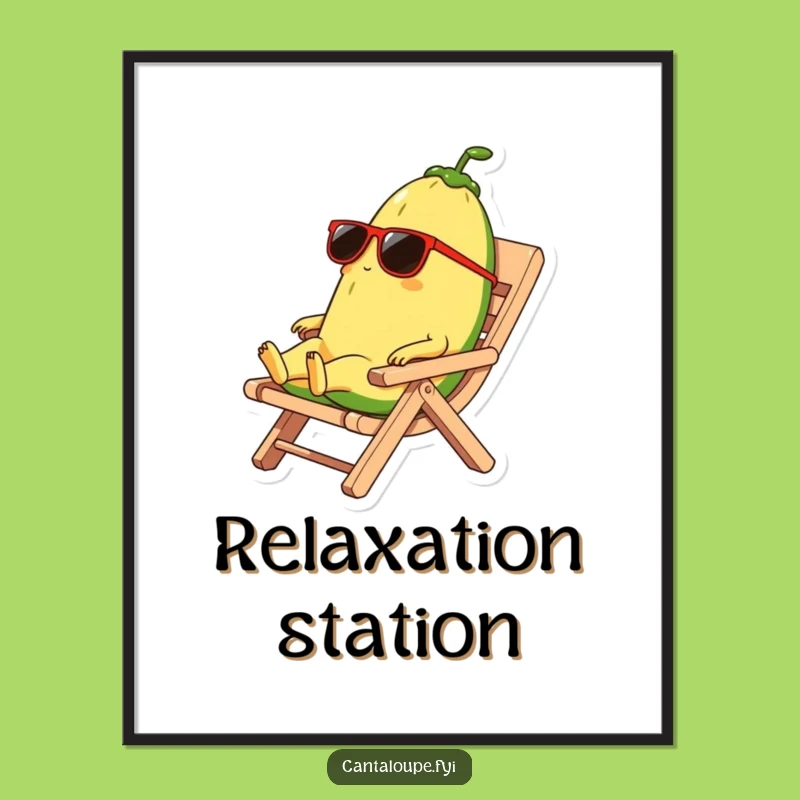 Funny Cantaloupe Poster: Bring Relaxed Melon Vibes to Your Walls