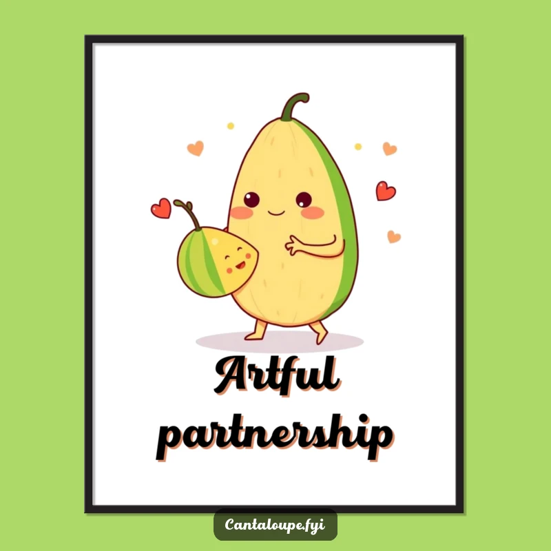 Funny Fruit Ballet Poster: Cantaloupe Waltz Art, Decor Gift