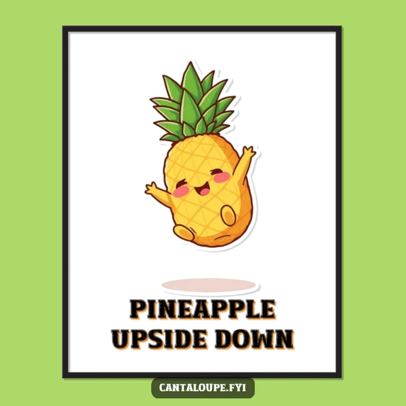 Funny Pineapple Art Poster: Playful Fruity Character Print, Vibrant Funny Gift Decor