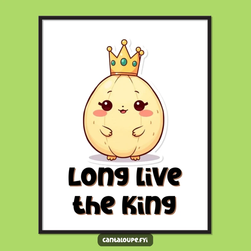 Funny Cantaloupe Crown Poster: Regal Art for Your Walls
