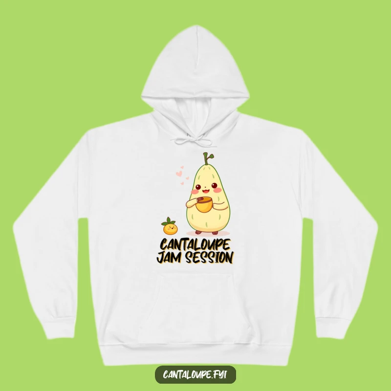 Funny Melon Bongo Hoodie - Cantaloupe Character Cozy Music Gift