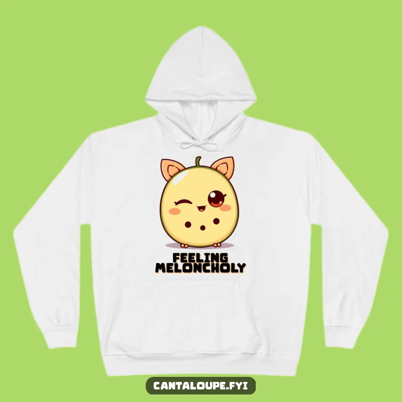Funny Winking Cantaloupe Wedge Hoodie: Cozy & Hilarious Casual Wear Gift