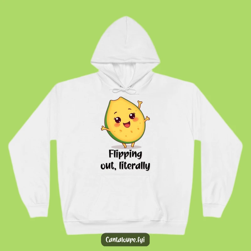 Cozy Funny Cantaloupe Somersault Hoodie: Warm Up with This Hilarious Fruit Character