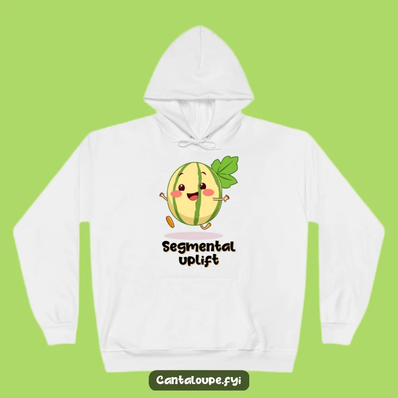 Funny Cantaloupe Hoodie: Cozy Fruit Character for Bouncy, Comfy Vibes