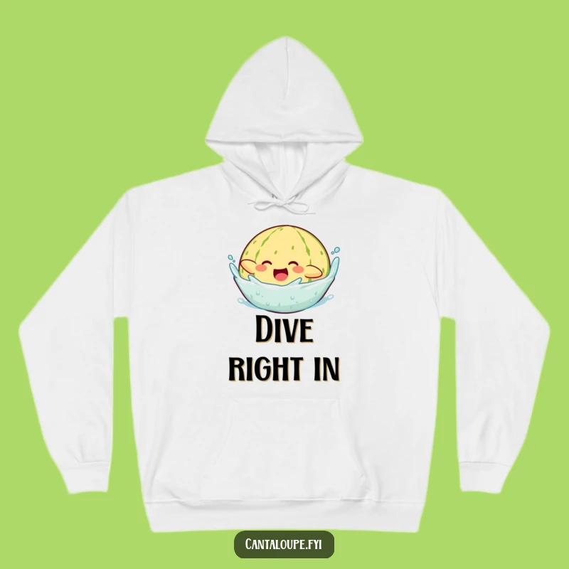 Funny Diving Cantaloupe Hoodie: Cozy Up After a Joyful Melon Splash