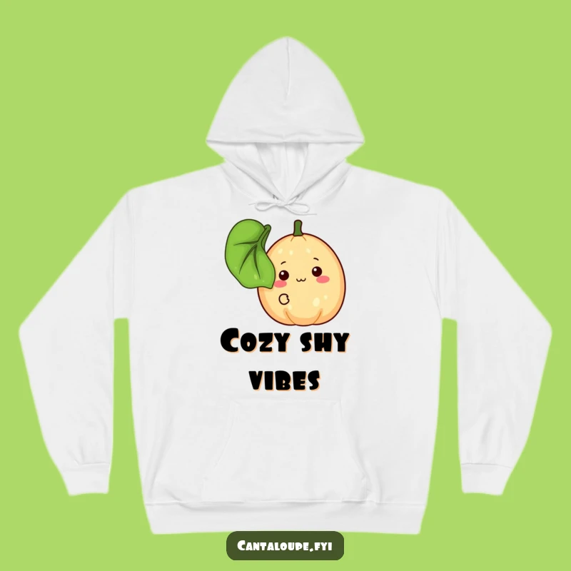 Funny Shy Cantaloupe Hoodie, Cozy Peeking Fruit Sweatshirt, Perfect Funny Gift