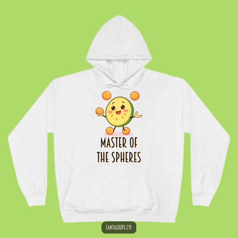 Cozy Funny Cantaloupe Juggling Hoodie: Stay Warm with This Hilarious Fruit Character