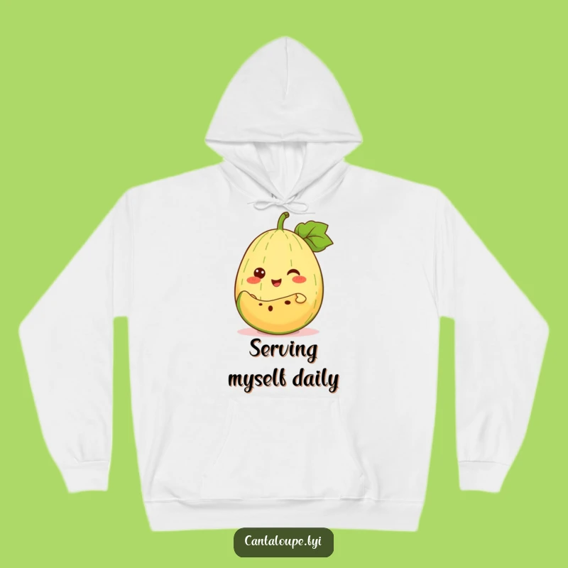 Cozy Giving Melon Hoodie: Funny Cantaloupe Character, Warm Gift