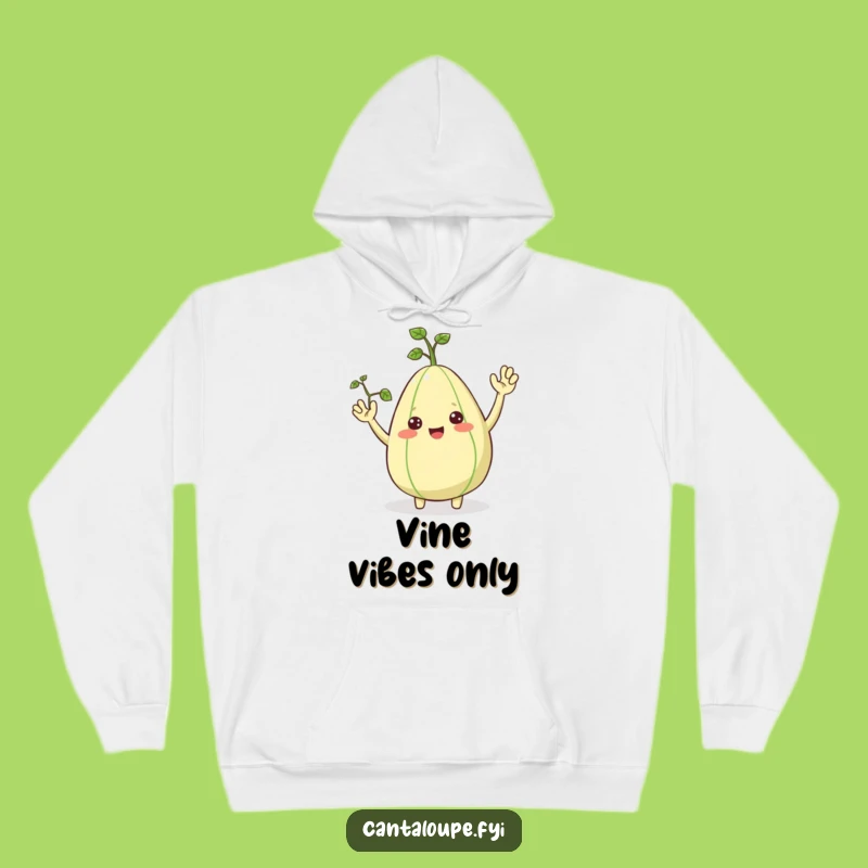 Funny Cantaloupe Hoodie, Cozy Waving Fruit Character Sweatshirt, Perfect Funny Gift