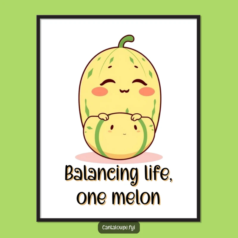 Free Printable Cantaloupe Balance Art: Funny Downloadable Gift for Quirky Decor!