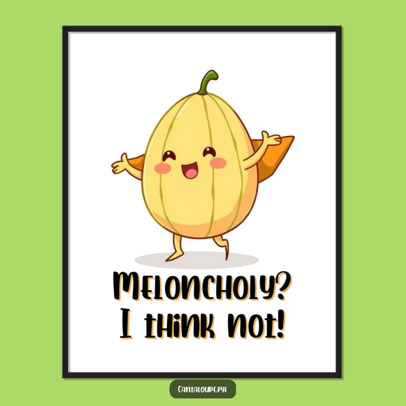 Free Printable Cantaloupe Dancer Art: Funny Downloadable Gift for Whimsical Kitchen Decor!