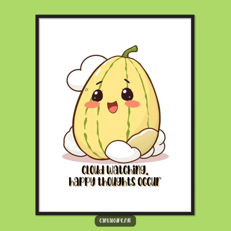 Free Printable Funny Wall Art Cantaloupe Cloud Peek - DIY Decor
