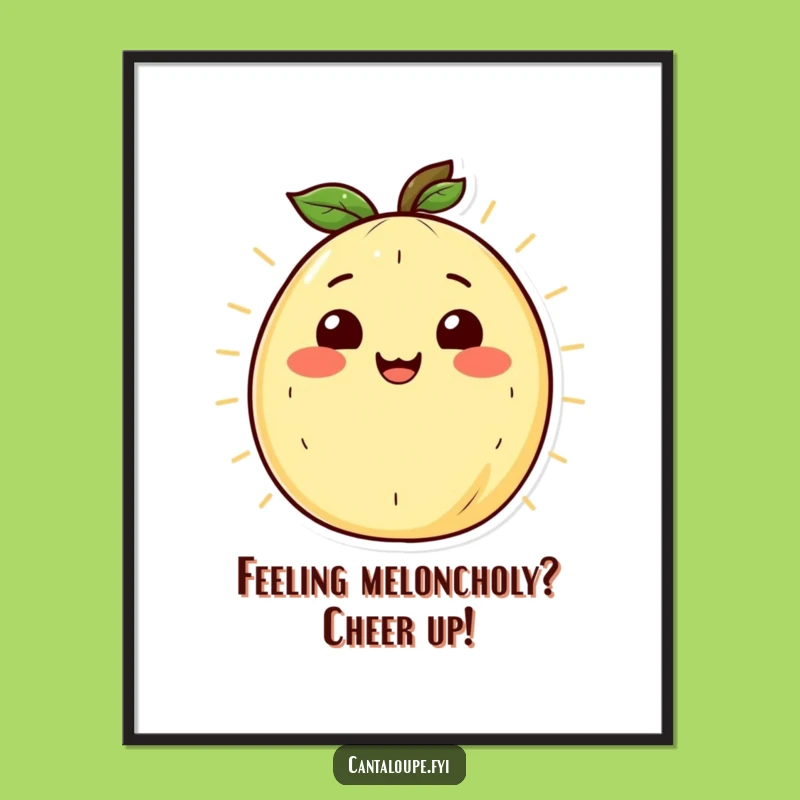 Free Printable Wall Art: Warm Cantaloupe Smile, Sunny Disposition, Funny Downloadable Art