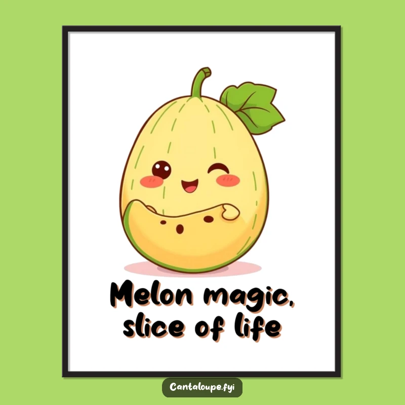 Funny Free Printable Wall Art: Generous Melon Character, Downloadable Art Gift