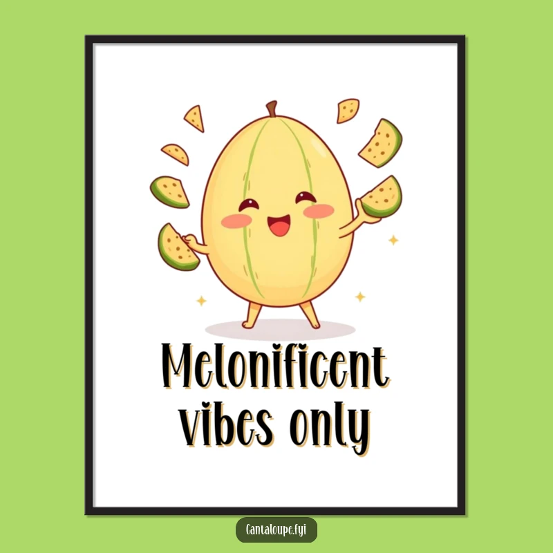 Funny Free Printable Wall Art: Juggling Cantaloupe, Quirky Downloadable Decor for Kitchens