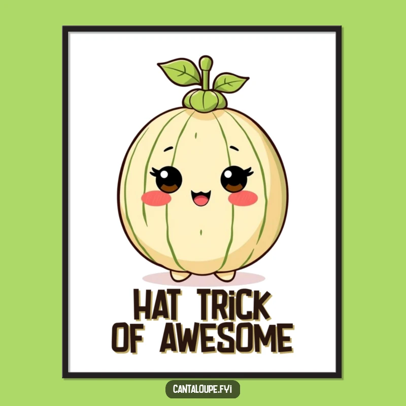 Free Printable Wall Art: Cantaloupe Stem Hat Funny Character Quirky Downloadable Decor