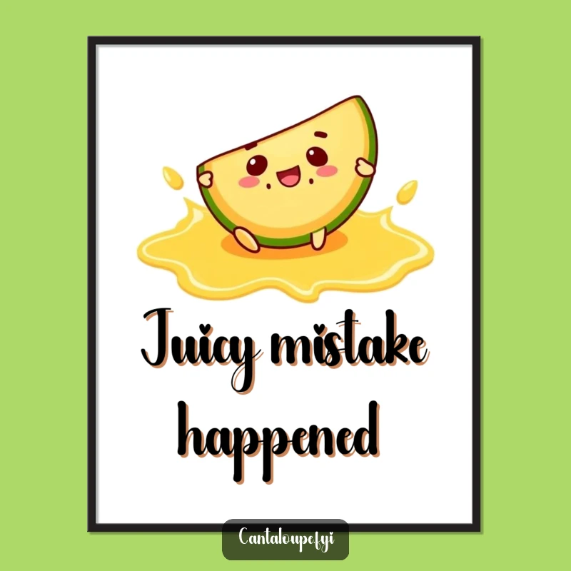 Free Printable Wall Art: Slipping Melon Fun, Funny Character, Downloadable Decor