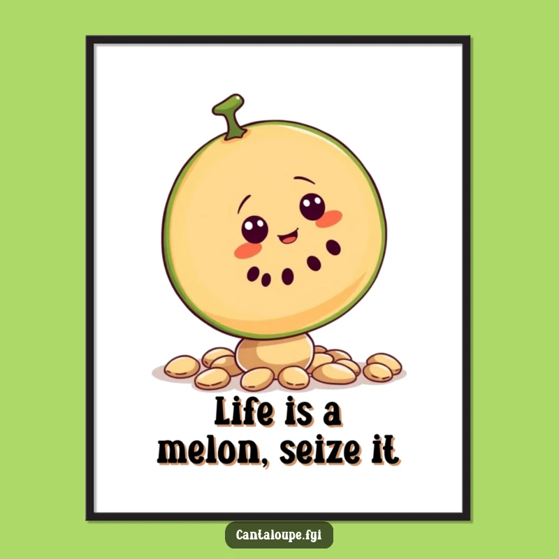 Funny Free Printable Wall Art: Wobbly Cantaloupe Balance Act Downloadable Digital Art