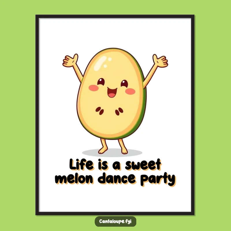 Free Printable Cantaloupe Dance Art: Funny Downloadable Fruit Decor Gift