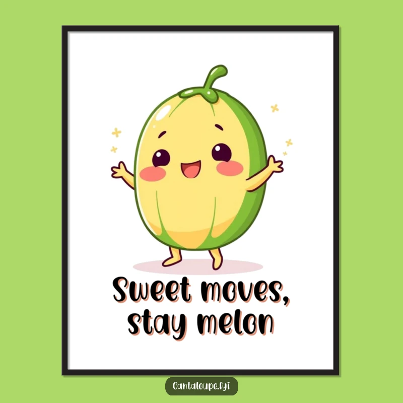 Free Printable Wall Art: Silly Cantaloupe Dance, Whimsical Downloadable Decor