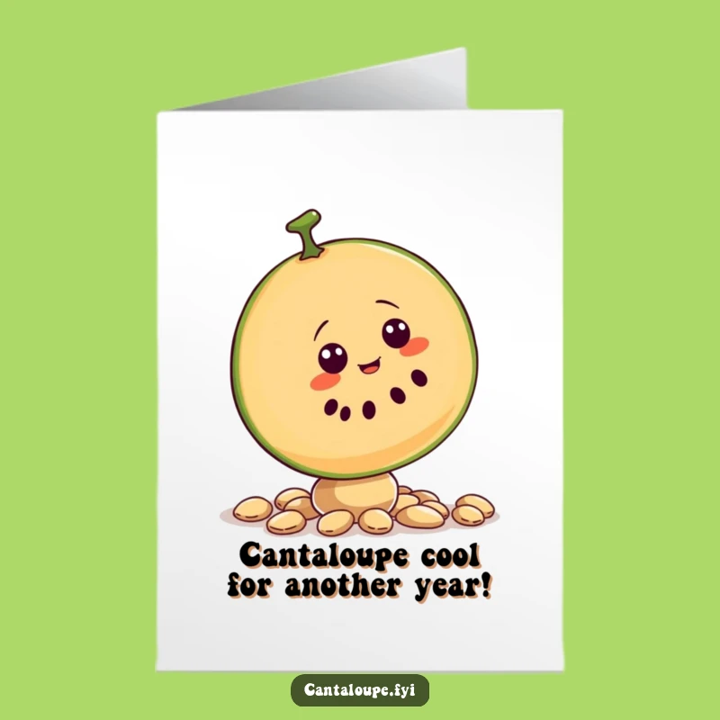 Free Printable Birthday Card: Wobbly Cantaloupe Balance Fail Funny Downloadable Gift