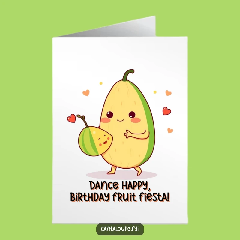 Free Printable Birthday Card: Fruity Dance Partners, Funny Downloadable Gift