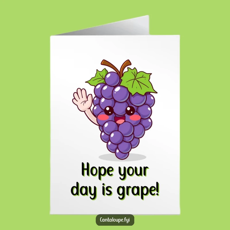 Free Printable Birthday Card: Grape Bunch Character, Sweet Downloadable Gift