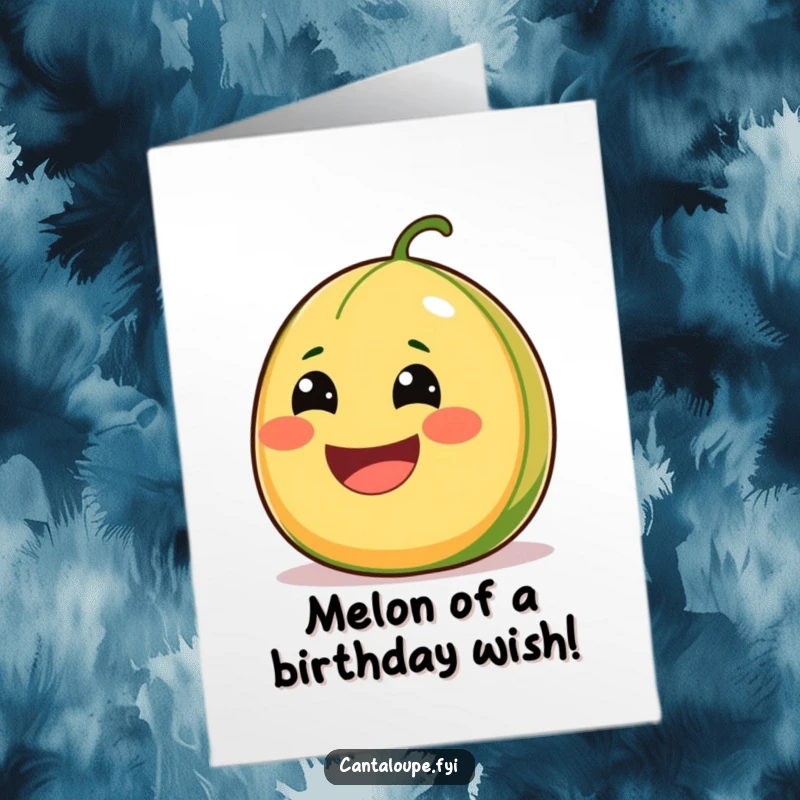 Funny Free Printable Birthday Card: Juicy Cantaloupe with a Huge Smile, Ready to Celebrate