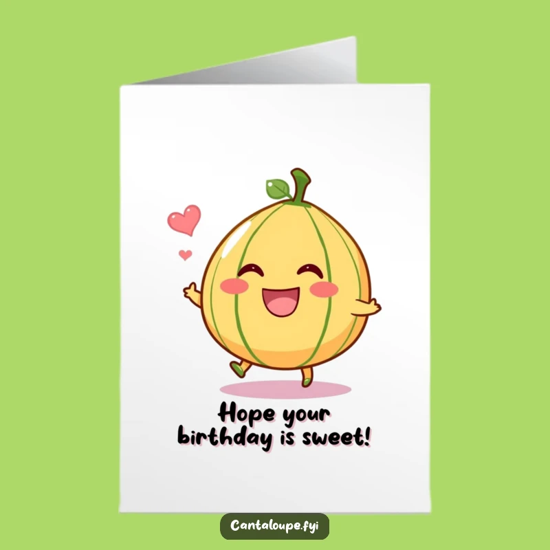 Free Printable Bouncing Cantaloupe Birthday Card: Funny Downloadable Gift for a Sweet Celebration!