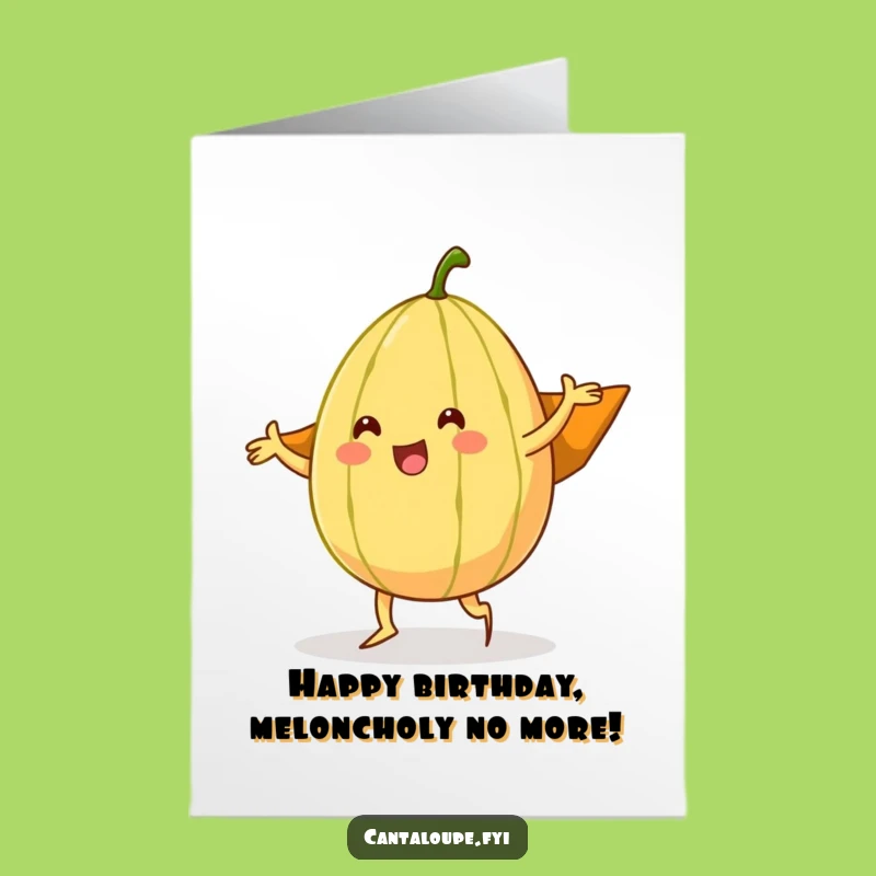 Free Printable Cantaloupe Dancer Card: Funny Birthday Downloadable Gift for Fruit Fans!