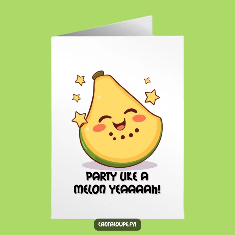 Free Printable Funny Birthday Card Cantaloupe Juggling Stars - Downloadable Gift