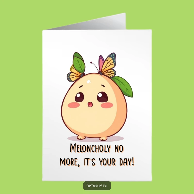 Free Printable Surprised Cantaloupe Birthday Card: Funny Downloadable Gift for Laughs!