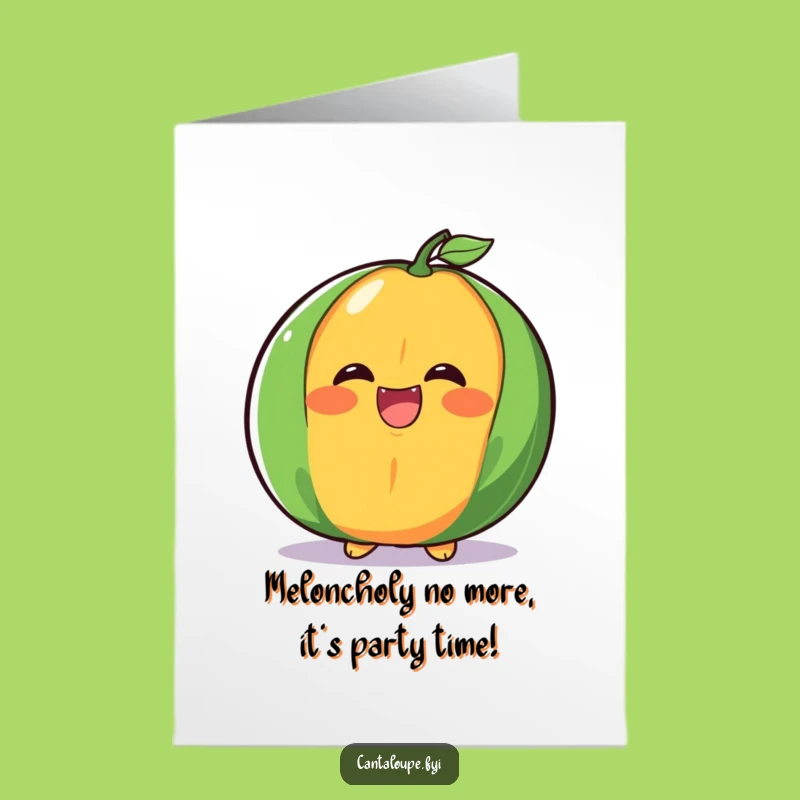 Free Printable Cantaloupe Birthday Card: Giggling Fruit Funny Downloadable Gift for Laughs