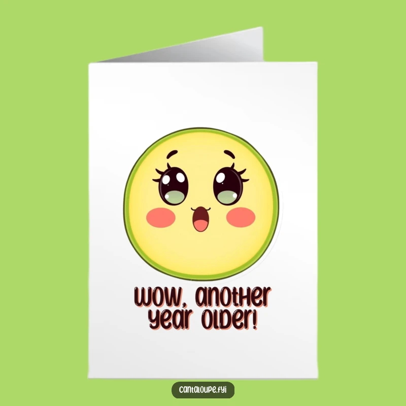 Free Printable Birthday Card: Surprised Cantaloupe Eyes, Shockingly Funny Downloadable Greeting for the Big Day