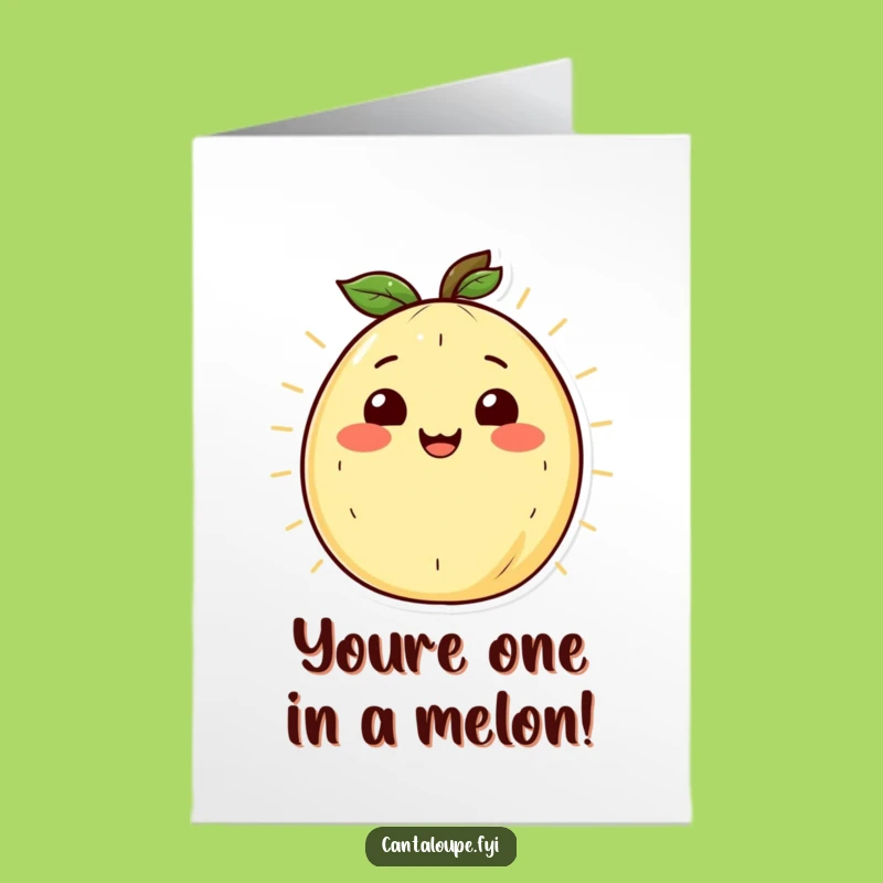 Free Printable Birthday Card: Warm Cantaloupe Smile, Funny Downloadable Gift