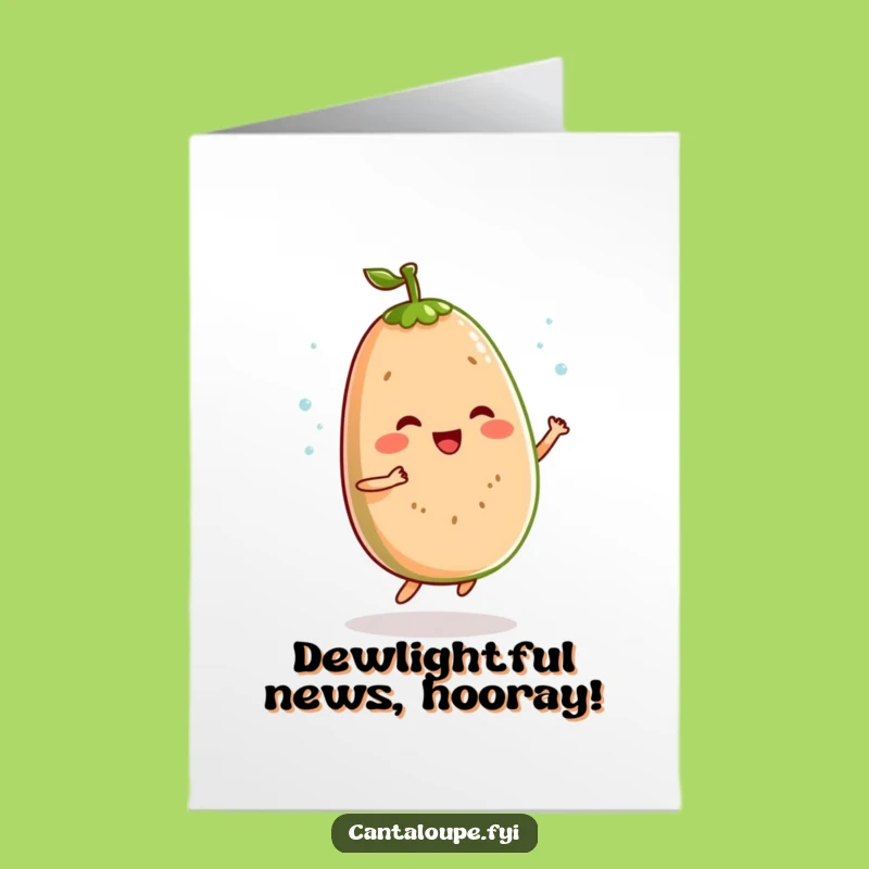 Free Printable Congrats Card: Bouncy Cantaloupe, Jubilant Downloadable Greeting for Victories