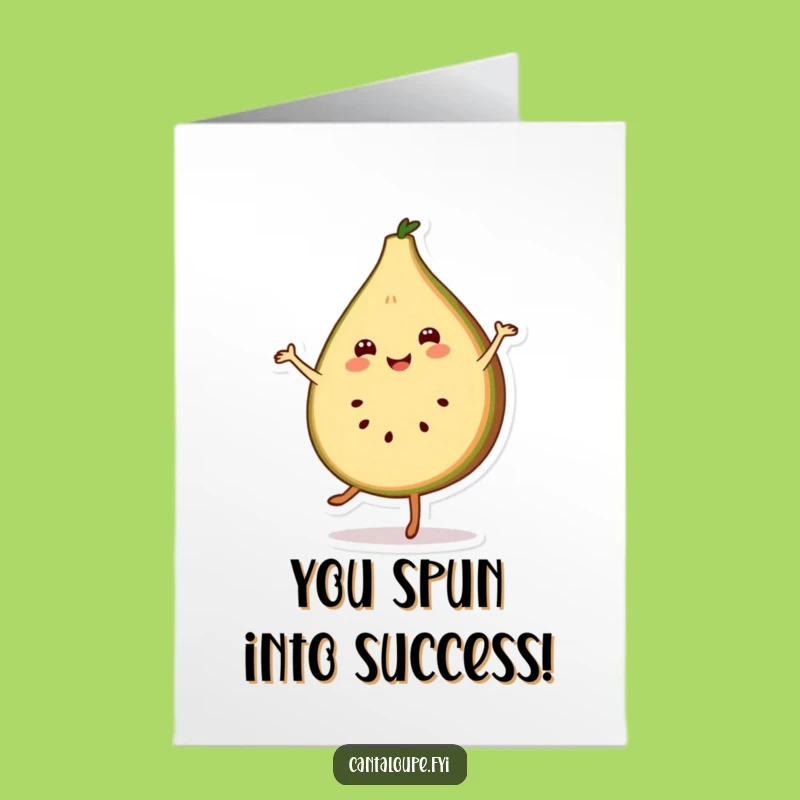 Free Printable Congrats Card: Funny Melon Pirouette, Cheerful Slice, Downloadable