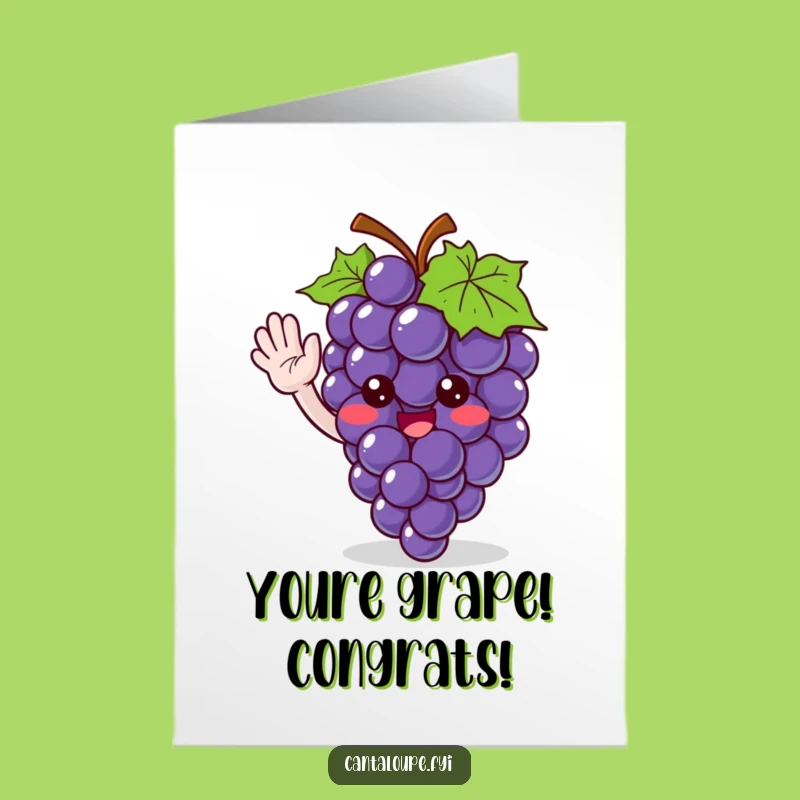 Free Printable Congratulations Card: Grape Bunch, Cheerful Downloadable Art