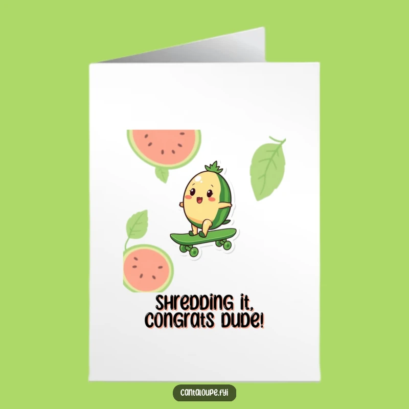 Free Printable Congrats Card: Melon Rider, Funny Cruise, Downloadable Cheers