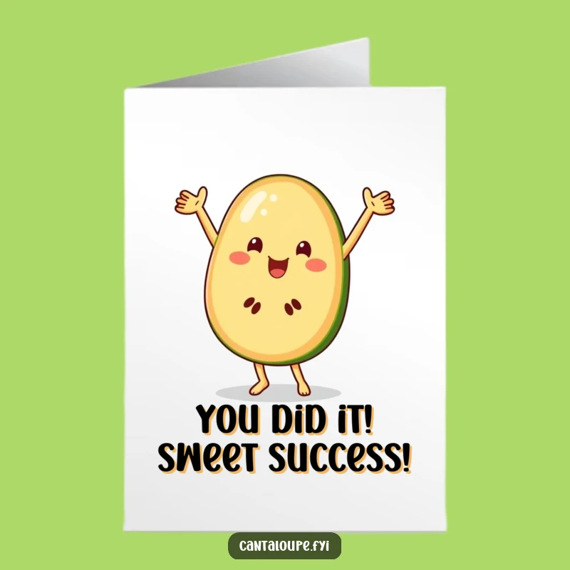 Free Printable Cantaloupe Cheer Card: Funny Downloadable Fruit Congratulations Gift