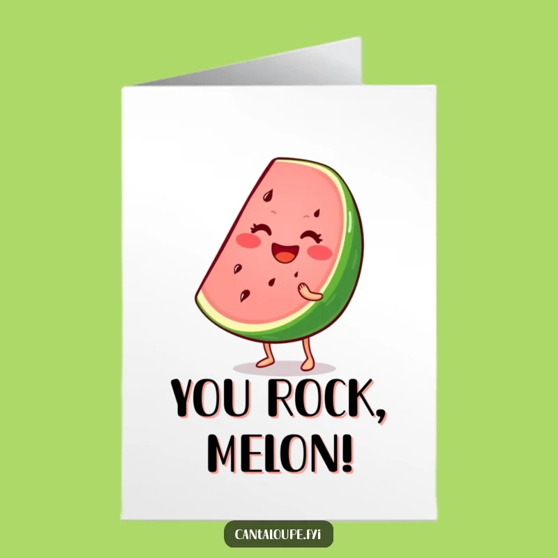 Free Printable Congratulations Card: Wiggling Watermelon, Fruity Downloadable Art