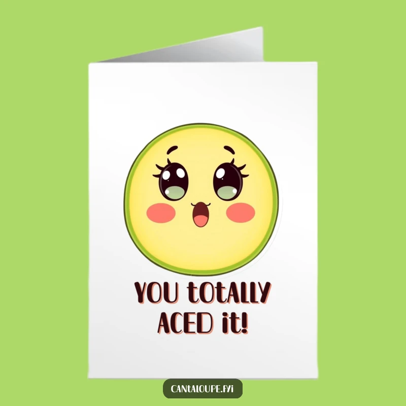 Free Printable Congrats Card: Shocked Cantaloupe, Downloadable Greeting for Astonishing Achievements