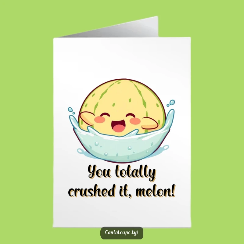 Free Printable Congrats Card: Joyful Melon Dive, Hilarious Downloadable to Celebrate Success